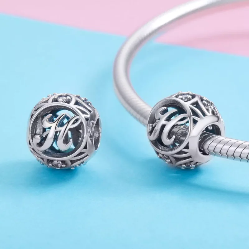 (immagine per) Charm tipo Pandora Lettera-H - SCC738-H - Visualizza 3
