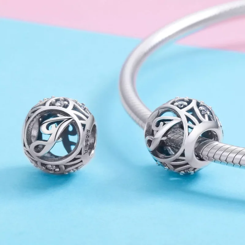 (immagine per) Charm tipo Pandora Lettera-J - SCC738-J - Visualizza 3