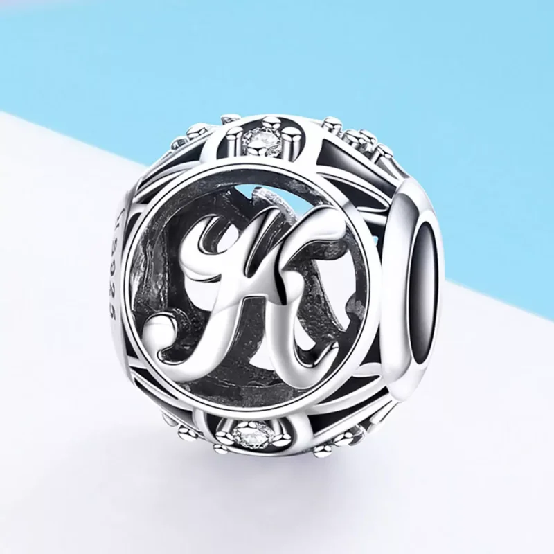 (immagine per) Charm tipo Pandora Lettera-K - SCC738-K - Visualizza 2