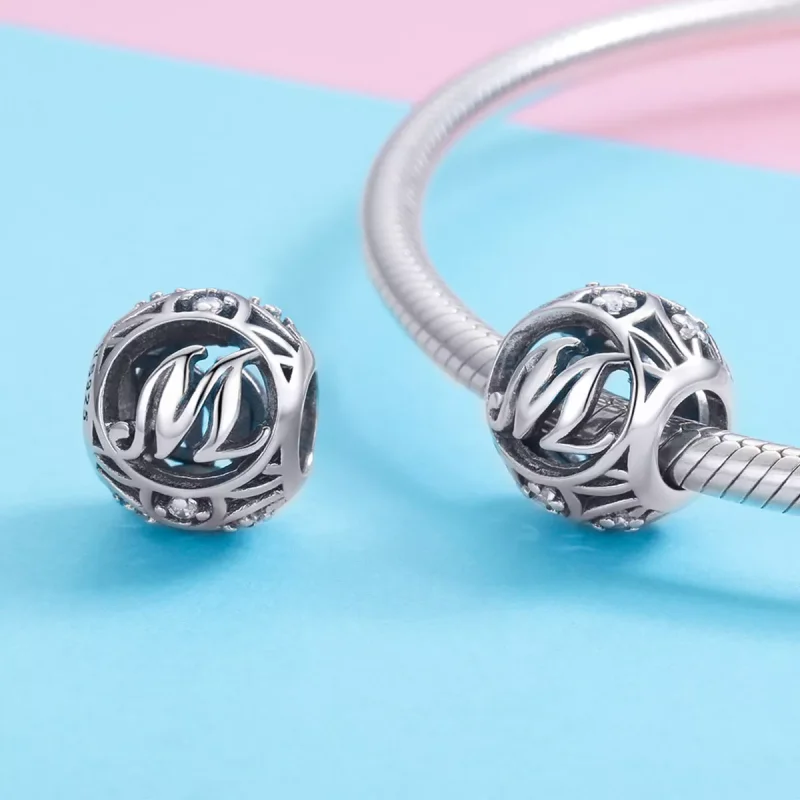 (immagine per) Charm tipo Pandora Lettera-M - SCC738-M - Visualizza 3