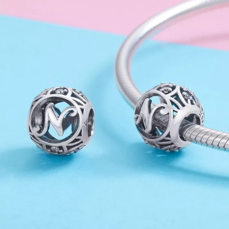 (immagine per) Charm tipo Pandora Lettera-N - SCC738-N - Visualizza 3