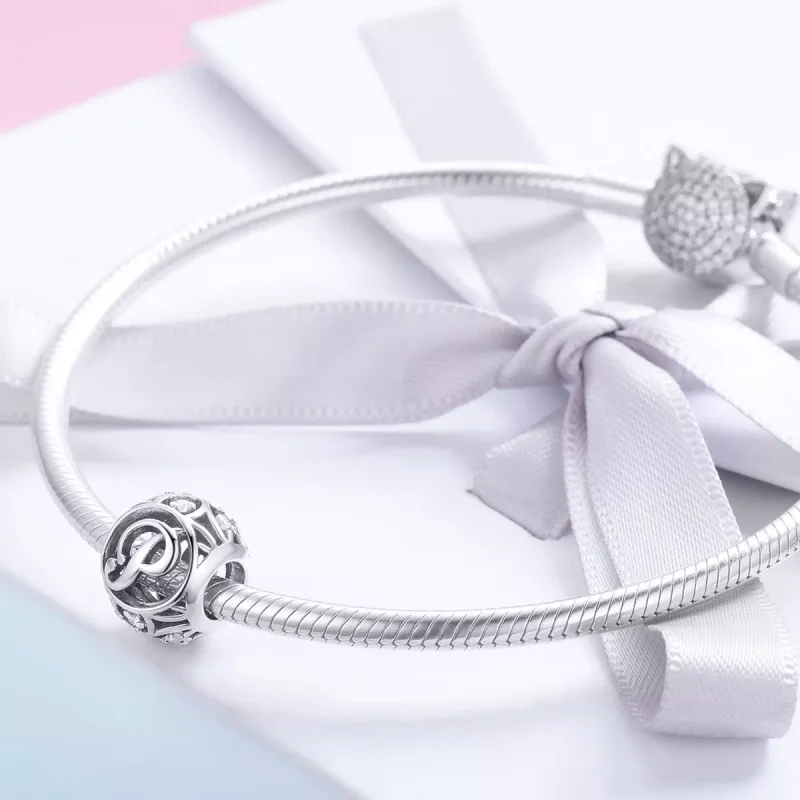 (immagine per) Charm tipo Pandora Lettera-P - SCC738-P - Visualizza 4