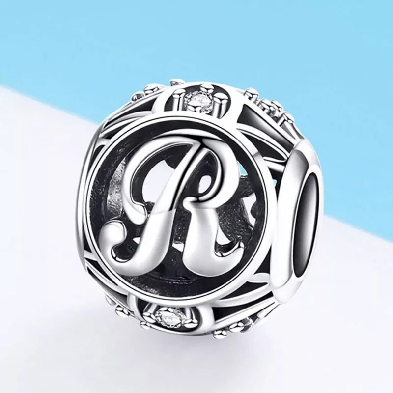 (immagine per) Charm tipo Pandora Lettera-R - SCC738-R - Visualizza 2