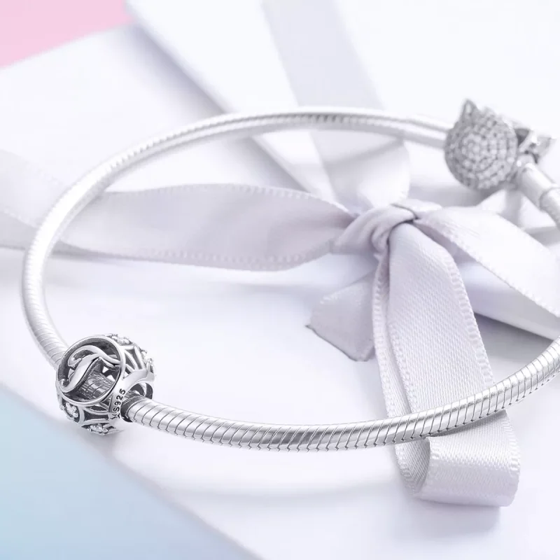 (immagine per) Charm tipo Pandora Lettera-T - SCC738-T - Visualizza 4
