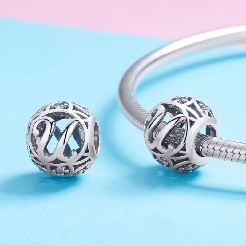 (immagine per) Charm tipo Pandora Lettera-U - SCC738-U - Visualizza 3