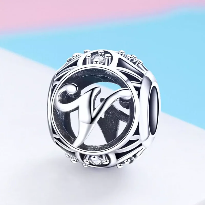 (immagine per) Charm tipo Pandora Lettera-V - SCC738-V - Visualizza 2
