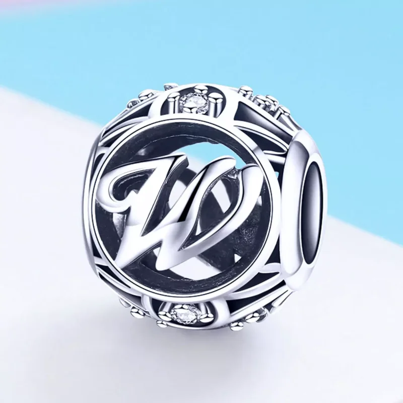 (immagine per) Charm tipo Pandora Lettera-W - SCC738-W - Visualizza 2