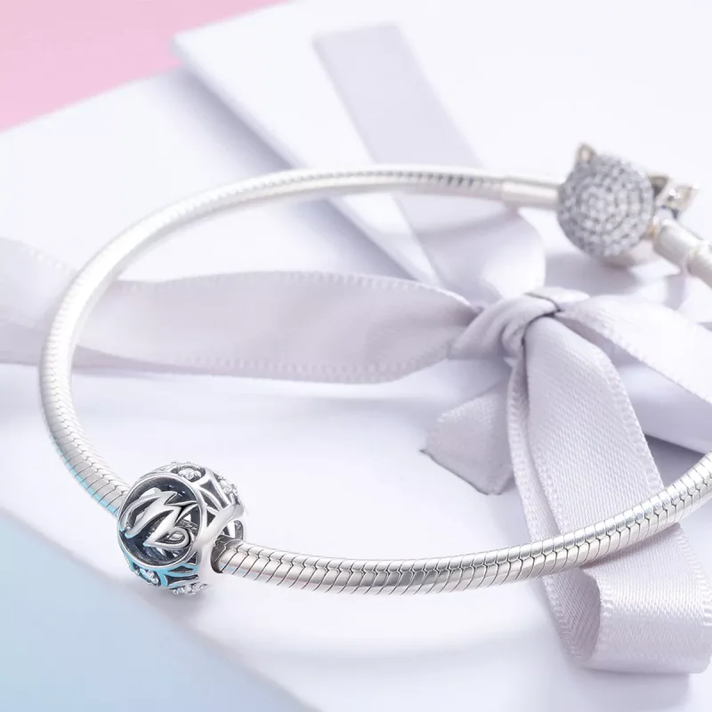 (immagine per) Charm tipo Pandora Lettera-W - SCC738-W - Visualizza 4