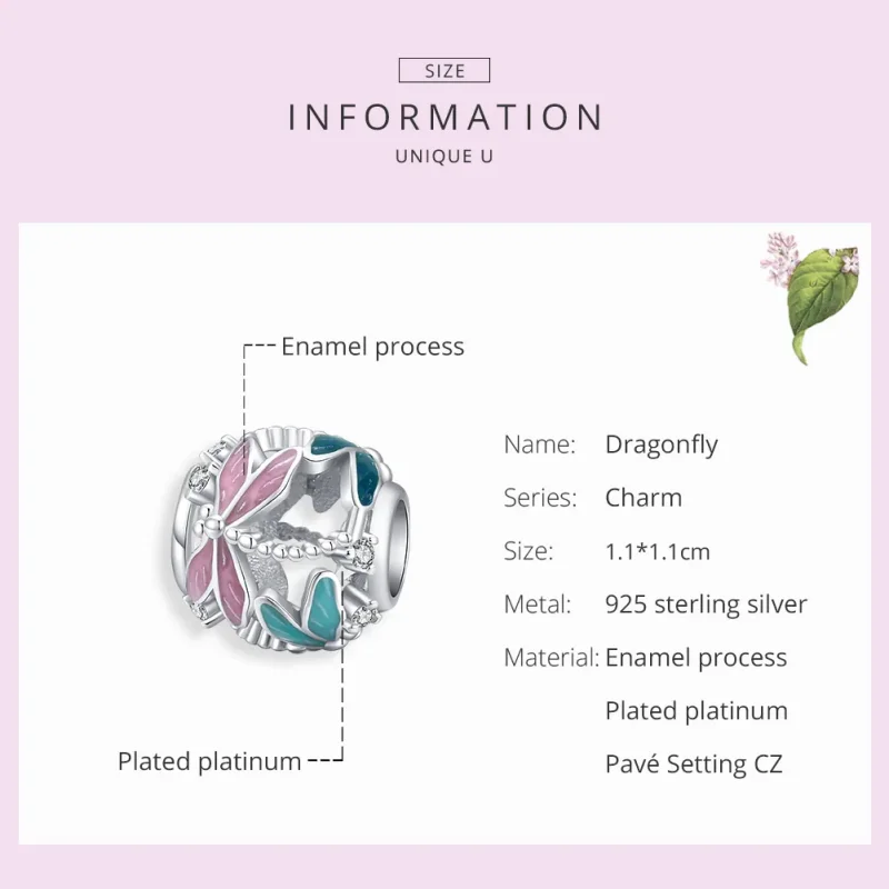 (immagine per) Charm tipo Pandora Libellula - BSC198 - Visualizza 7