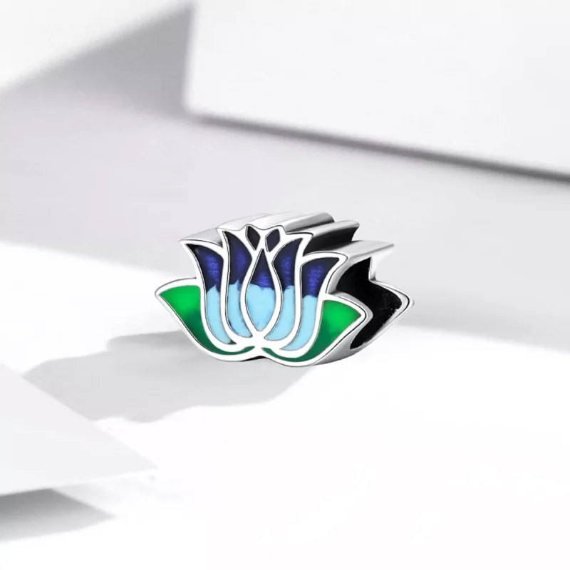 (immagine per) Charm tipo Pandora Loto Blu - SCC2020 - Visualizza 2