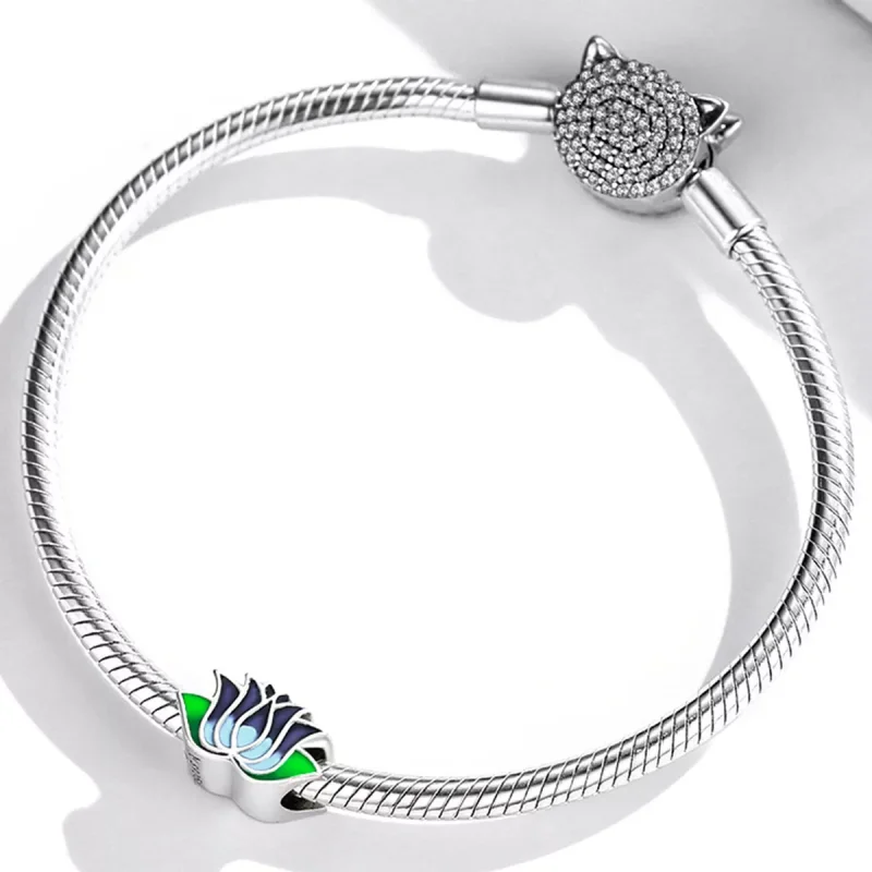(immagine per) Charm tipo Pandora Loto Blu - SCC2020 - Visualizza 3