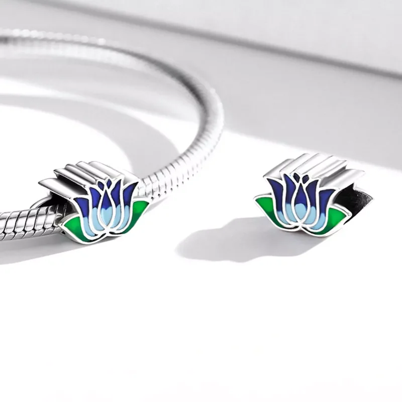 (immagine per) Charm tipo Pandora Loto Blu - SCC2020 - Visualizza 4