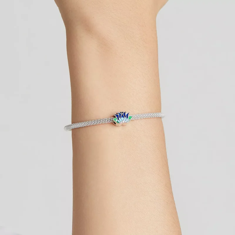 (immagine per) Charm tipo Pandora Loto Blu - SCC2020 - Visualizza 5