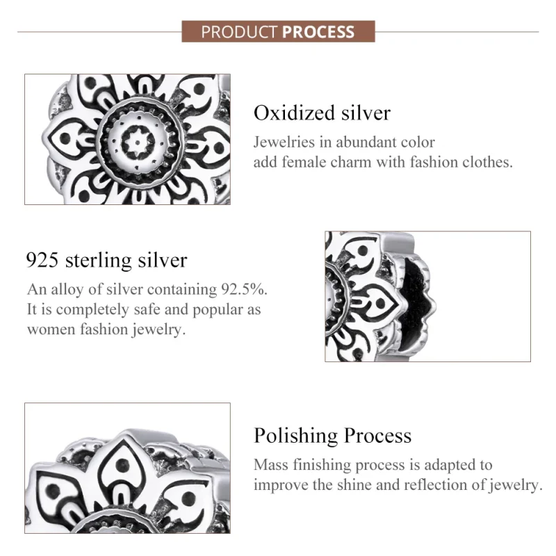 (immagine per) Charm tipo Pandora Loto d'epoca - SCC1823 - Visualizza 7