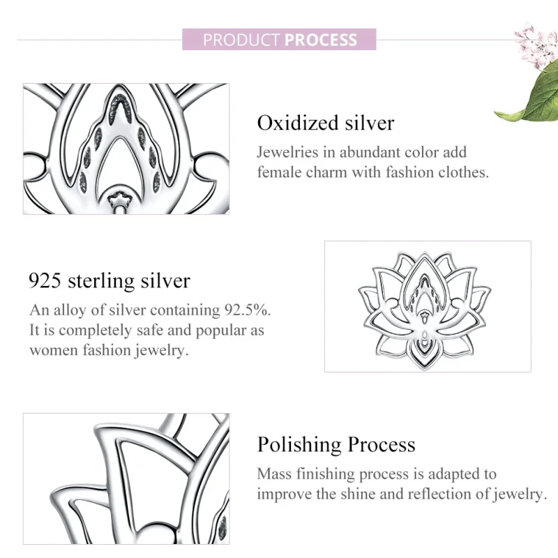 (immagine per) Charm tipo Pandora Loto in fiore - SCC1724 - Visualizza 7