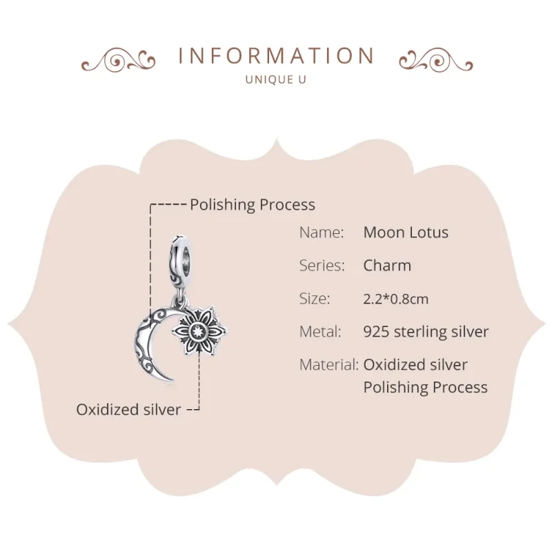 (immagine per) Charm tipo Pandora Loto lunare - SCC1826 - Visualizza 6