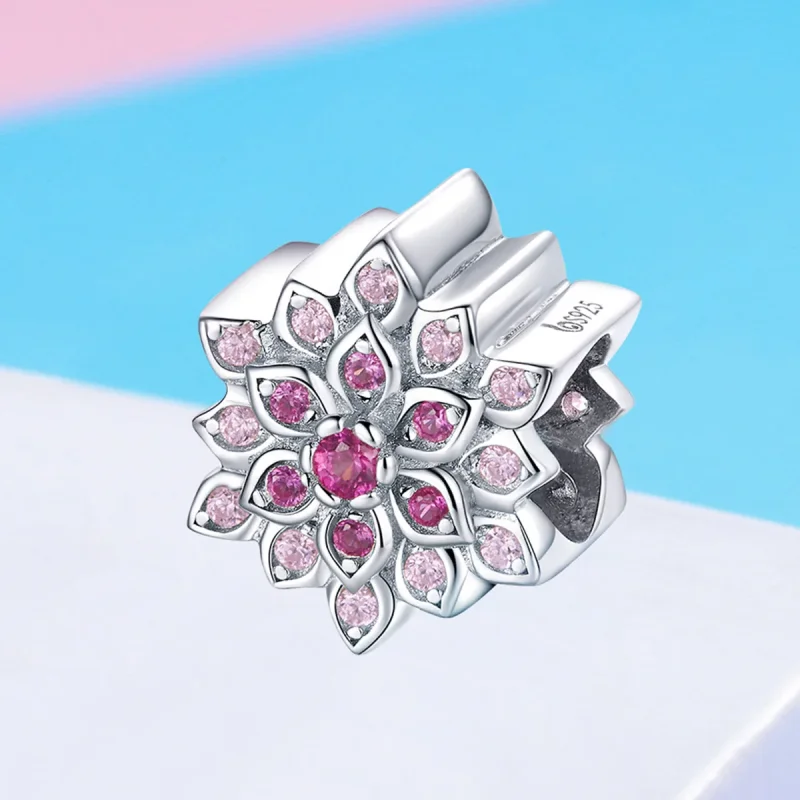 (immagine per) Charm tipo Pandora Loto Rosso - BSC038 - Visualizza 2