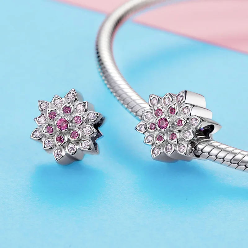 (immagine per) Charm tipo Pandora Loto Rosso - BSC038 - Visualizza 3