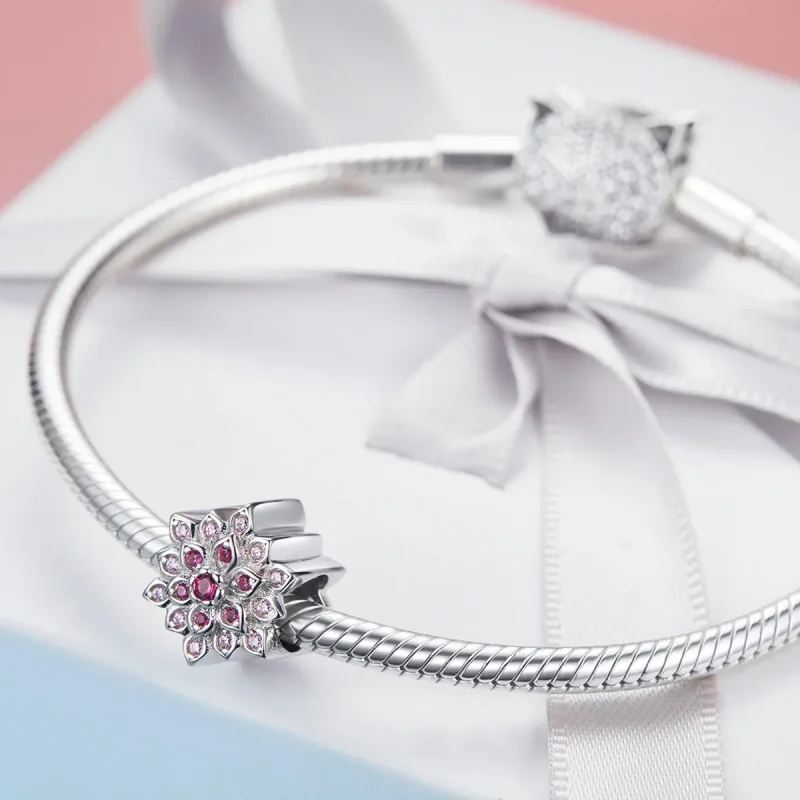 (immagine per) Charm tipo Pandora Loto Rosso - BSC038 - Visualizza 4