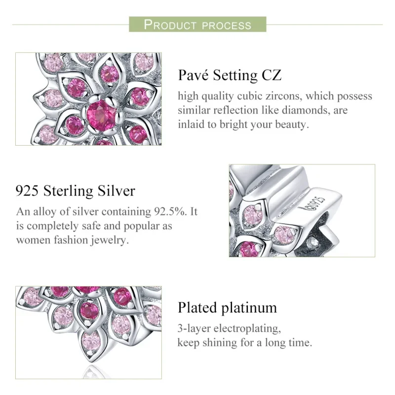 (immagine per) Charm tipo Pandora Loto Rosso - BSC038 - Visualizza 7