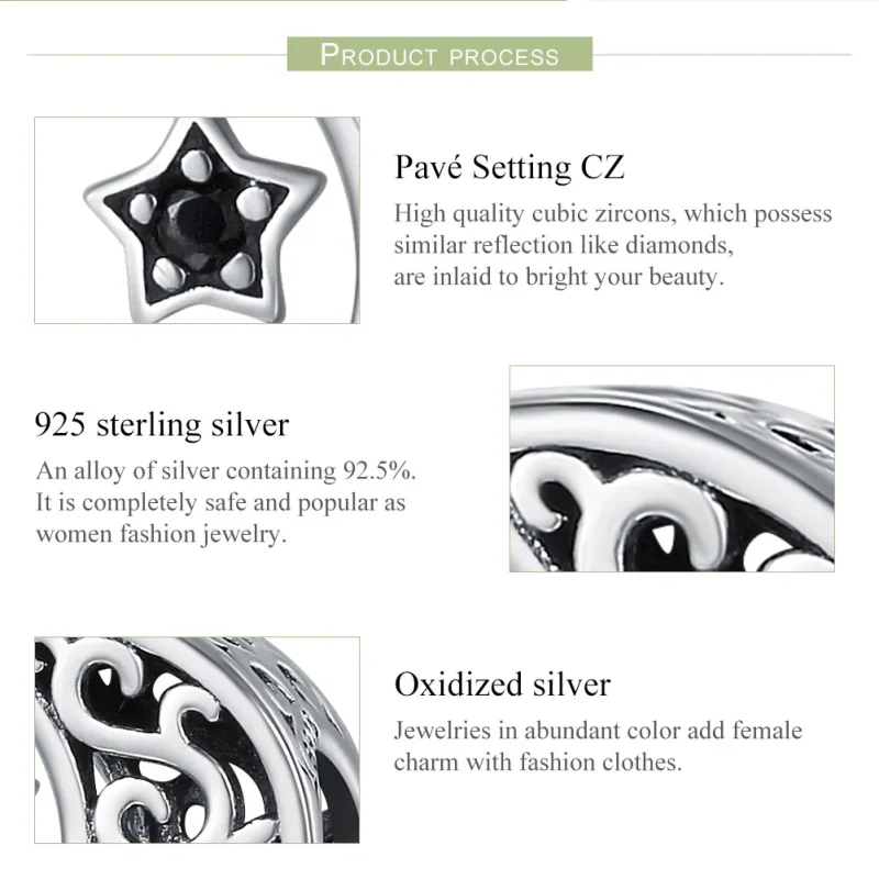 (immagine per) Charm tipo Pandora Luna E Stella - SCC483 - Visualizza 7