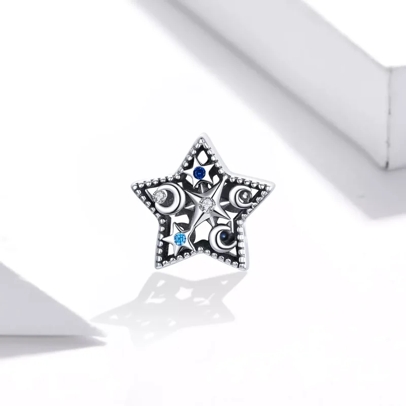 (immagine per) Charm tipo Pandora Luna e Stelle - BSC441 - Visualizza 2