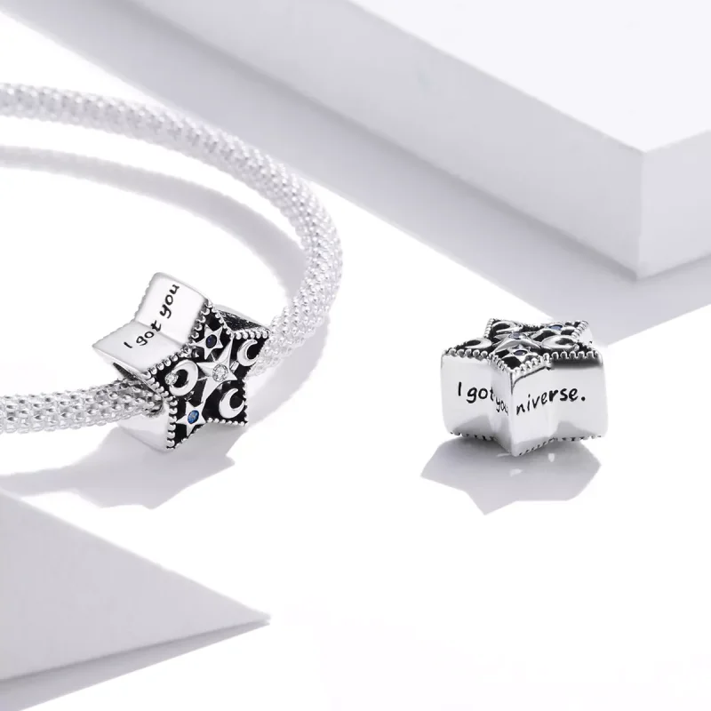 (immagine per) Charm tipo Pandora Luna e Stelle - BSC441 - Visualizza 4