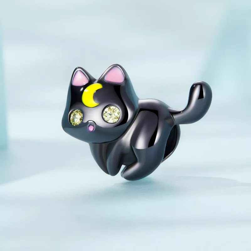 (immagine per) Charm tipo Pandora Luna Gatto - SCC2386 - Visualizza 2