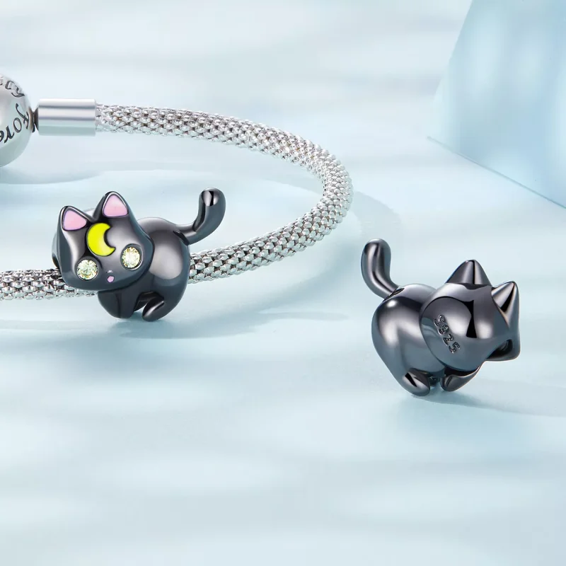 (immagine per) Charm tipo Pandora Luna Gatto - SCC2386 - Visualizza 4