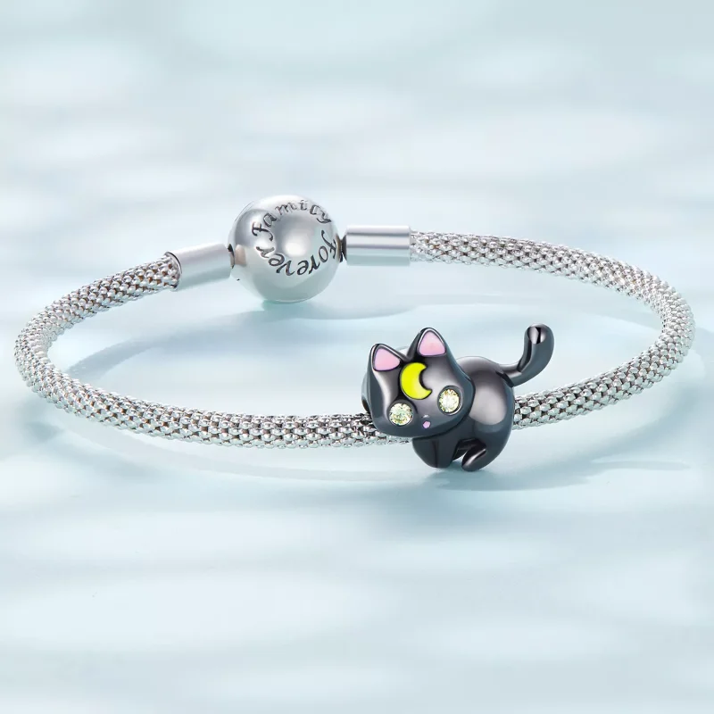 (immagine per) Charm tipo Pandora Luna Gatto - SCC2386 - Visualizza 5