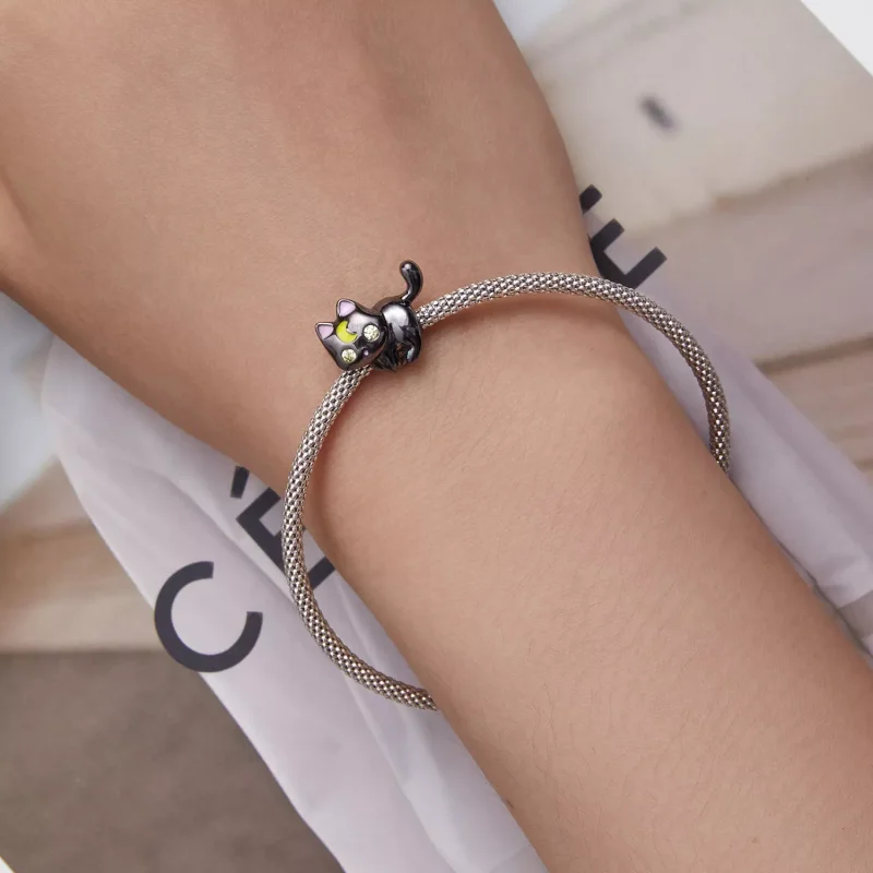 (immagine per) Charm tipo Pandora Luna Gatto - SCC2386 - Visualizza 6