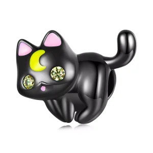 (immagine per) Charm tipo Pandora Luna Gatto - SCC2386
