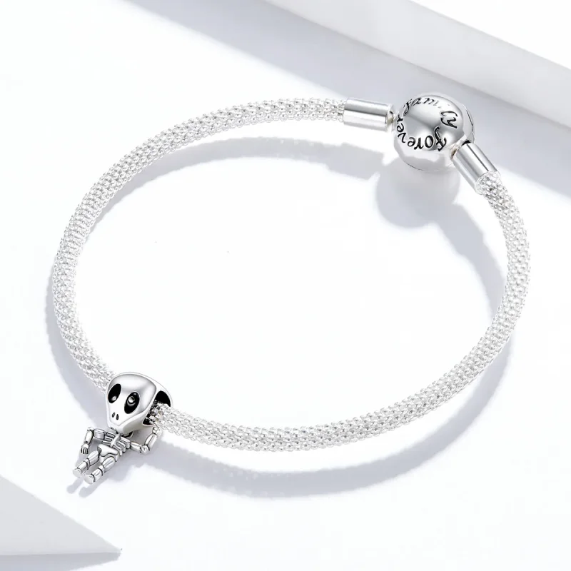 (immagine per) Charm tipo Pandora L'uomo del teschio di Halloween - SCC1617 - Visualizza 3