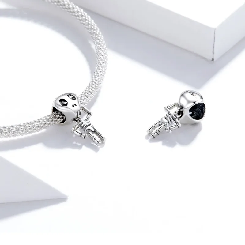 (immagine per) Charm tipo Pandora L'uomo del teschio di Halloween - SCC1617 - Visualizza 4