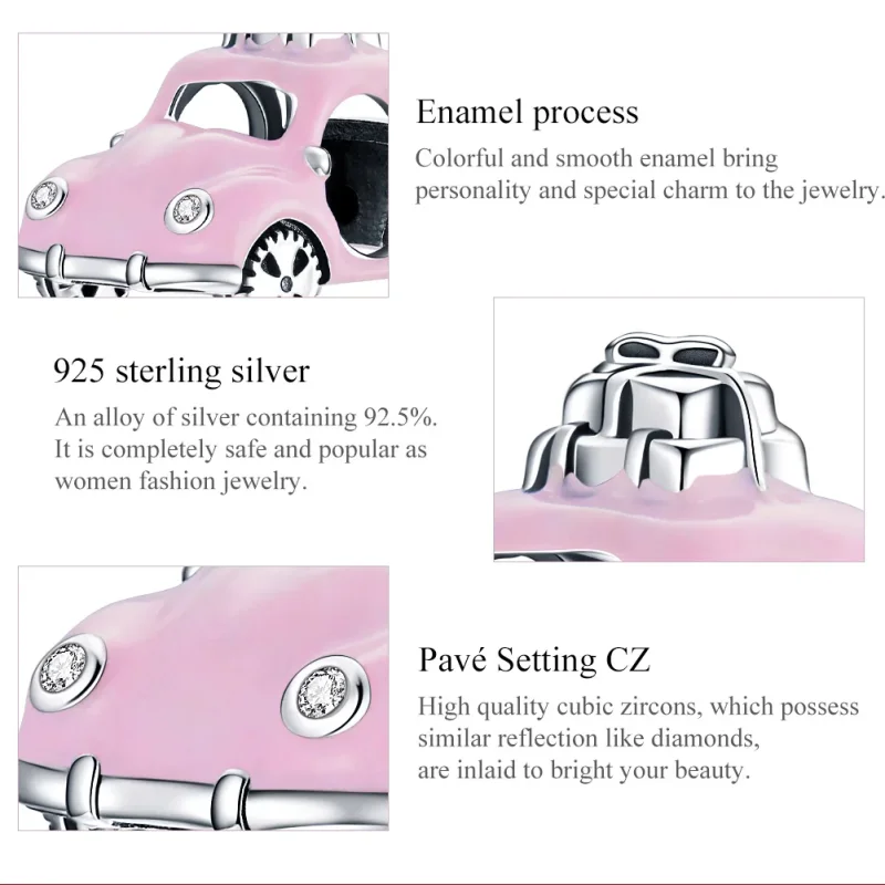 (immagine per) Charm tipo Pandora Macchina rosa - SCC1738 - Visualizza 7