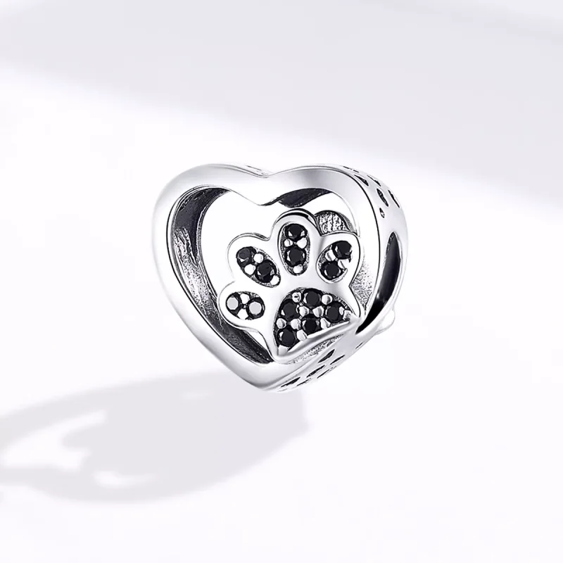 (immagine per) Charm tipo Pandora Marchio della zampa degli animali domestici - SCC1191-BK - Visualizza 4