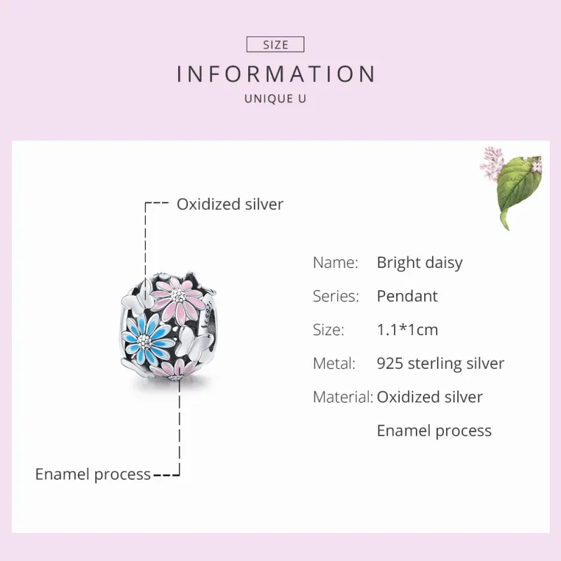 (immagine per) Charm tipo Pandora Margherite luminose - SCC1837 - Visualizza 5