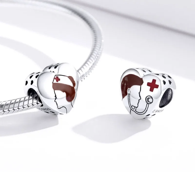 (immagine per) Charm tipo Pandora Medico Angelo In Bianco Infermiera - SCC1547 - Visualizza 2