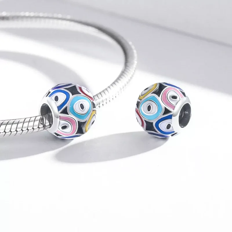 (immagine per) Charm tipo Pandora Occhio del diavolo colorato - BSC585 - Visualizza 4