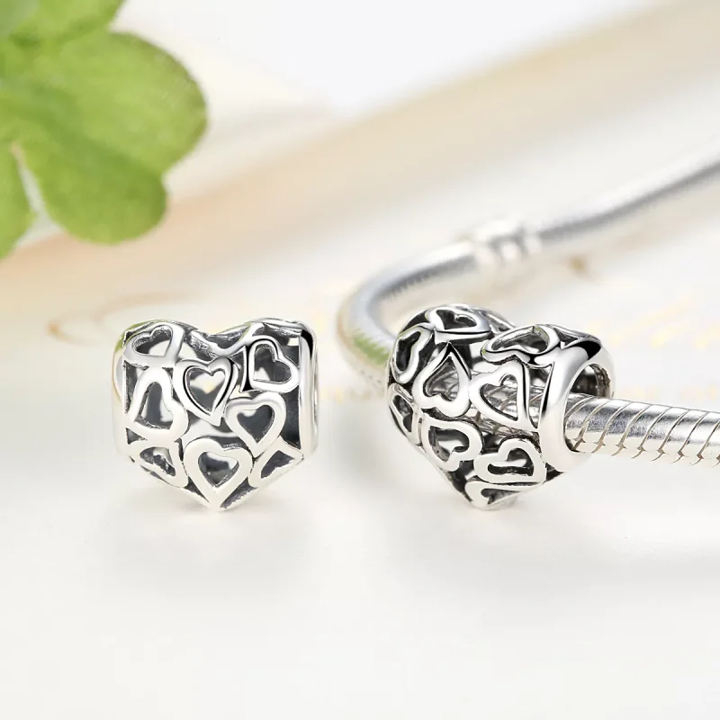 (immagine per) Charm tipo Pandora Openwork Cuori - SCC024 - Visualizza 2
