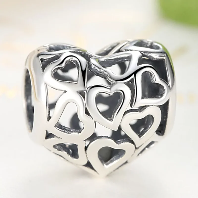 (immagine per) Charm tipo Pandora Openwork Cuori - SCC024 - Visualizza 3