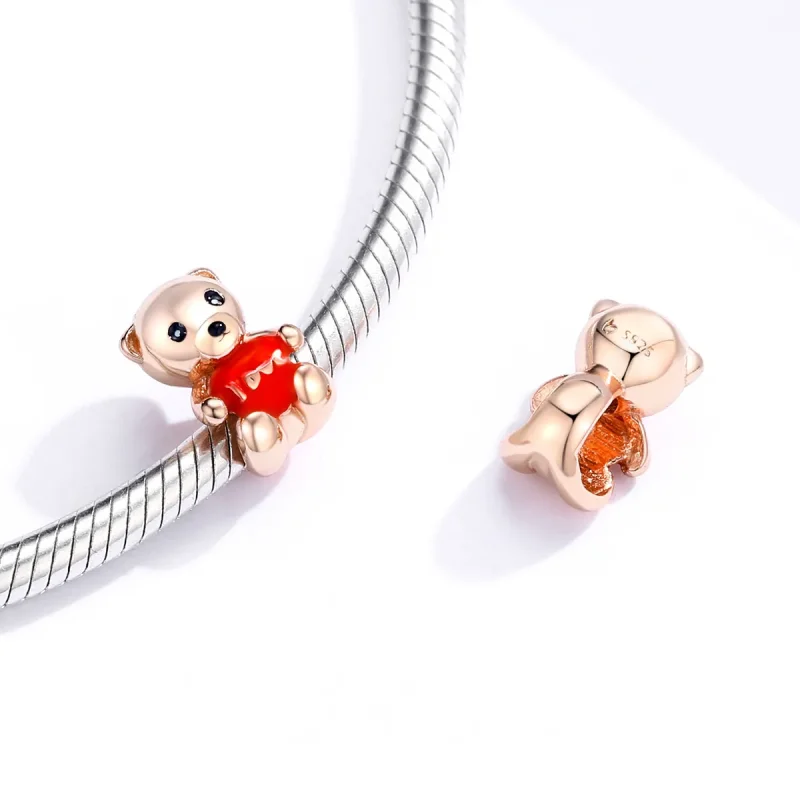 (immagine per) Charm tipo Pandora Orsacchiotto di peluche - BSC228 - Visualizza 4