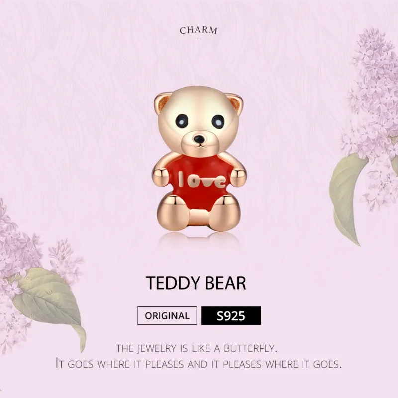 (immagine per) Charm tipo Pandora Orsacchiotto di peluche - BSC228 - Visualizza 6