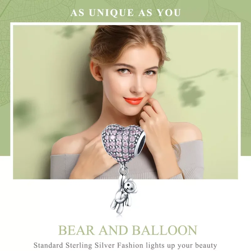 (immagine per) Charm tipo Pandora Orso e palloncino - SCC1054 - Visualizza 2