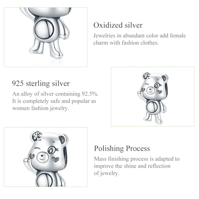 (immagine per) Charm tipo Pandora Orso giocoso - SCC1870 - Visualizza 8