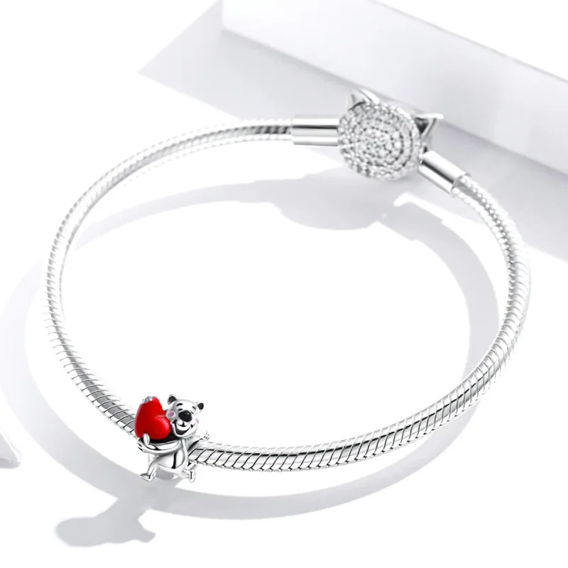 (immagine per) Charm tipo Pandora Orso Polare Con Cuore - SCC1610 - Visualizza 3