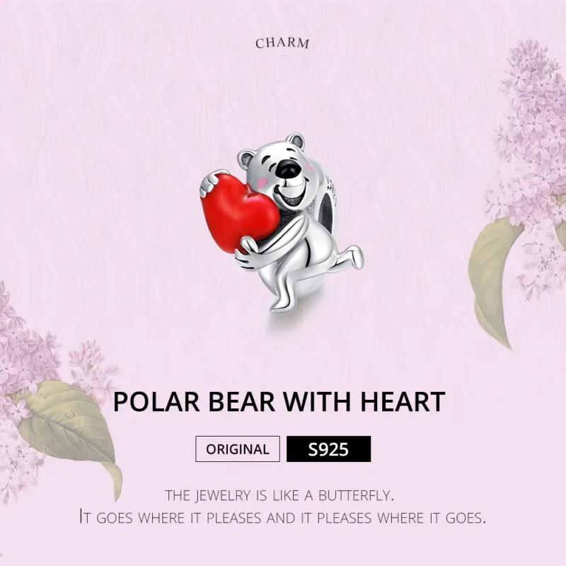 (immagine per) Charm tipo Pandora Orso Polare Con Cuore - SCC1610 - Visualizza 6