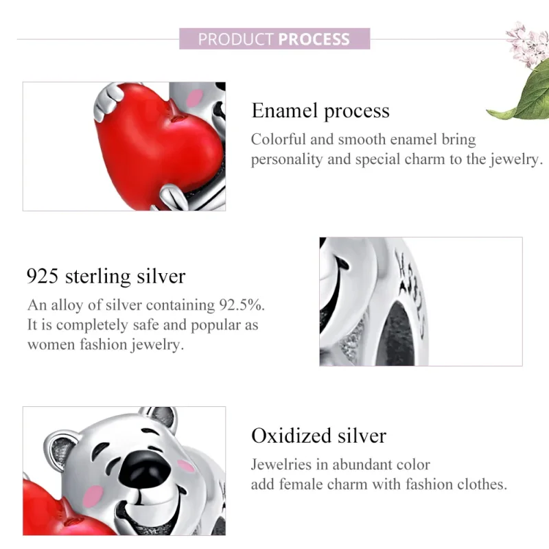 (immagine per) Charm tipo Pandora Orso Polare Con Cuore - SCC1610 - Visualizza 8