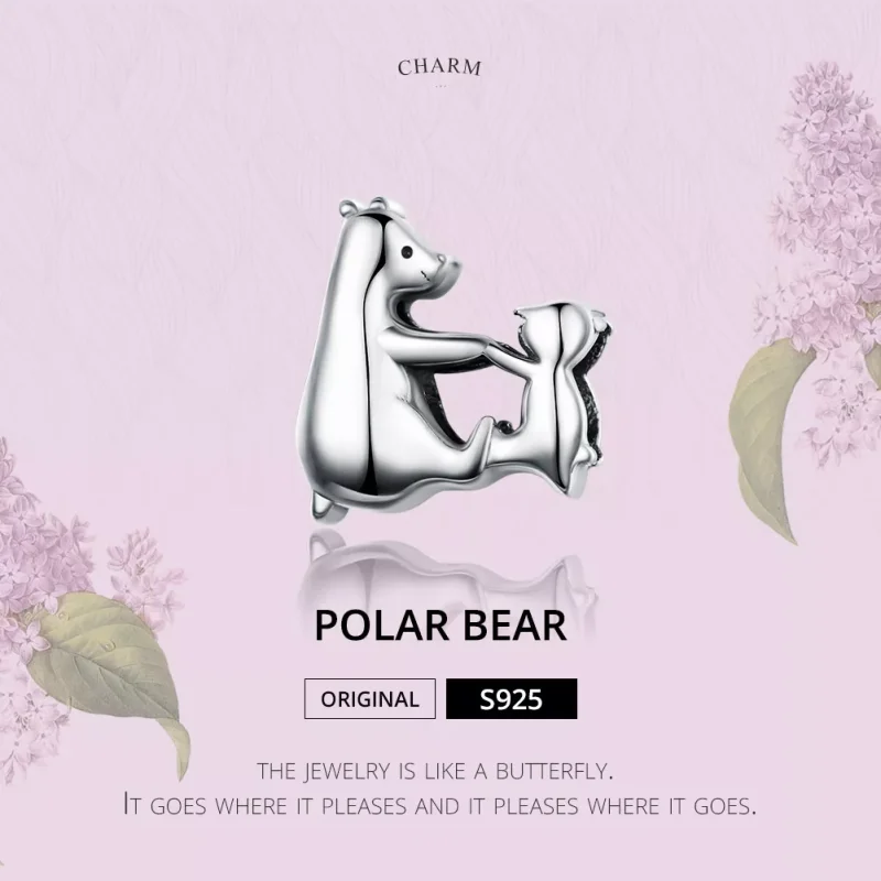 (immagine per) Charm tipo Pandora Orso polare madre e bambino - SCC1207 - Visualizza 2