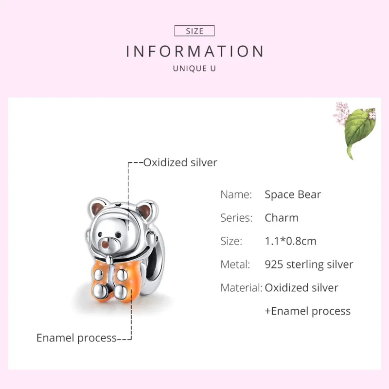 (immagine per) Charm tipo Pandora Orso spaziale - SCC1693 - Visualizza 7